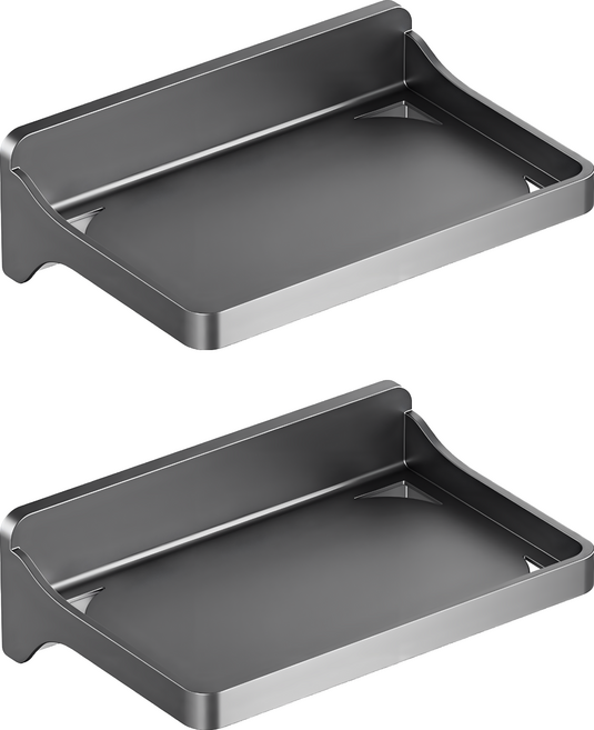 OMG 免打孔牆面置物架 30 x 20.2 x 9.5cm, 2個, 灰色