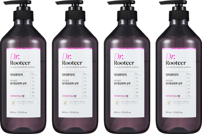 DrRooteer 啤酒酵母髮根強健洗髮精 柔霧麝香調, 4件, 800ml