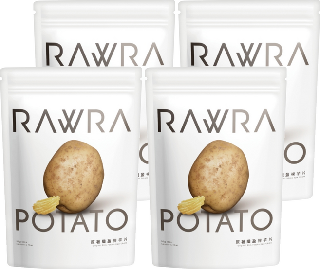 RAW 裸 原薯纖盈 裸芋片, 50g, 4個