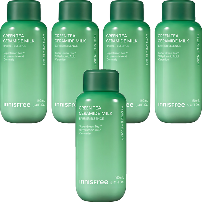 INNISFREE 台灣公司貨 綠茶神經醯胺牛奶水精華, 5個, 160ml