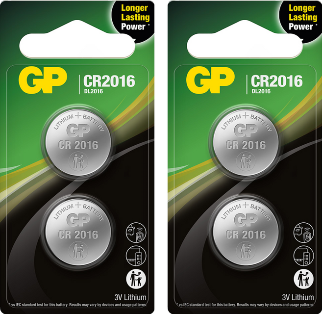 GP Batteries 超霸 鈕型鋰電池 CR2016, 2個, 2個裝