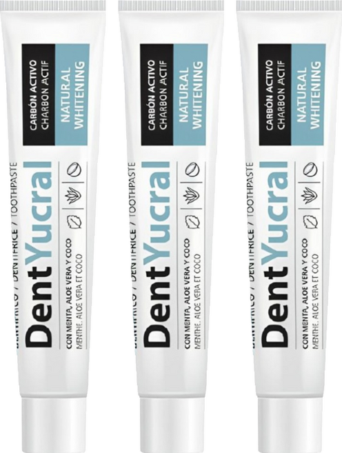 DentYucral 優潔牙護 活性炭亮白牙膏, 3個, 75ml