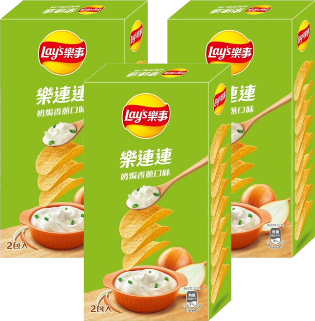 Lay's 樂事 經濟包奶焗香蔥口味洋芋片, 166g, 3個