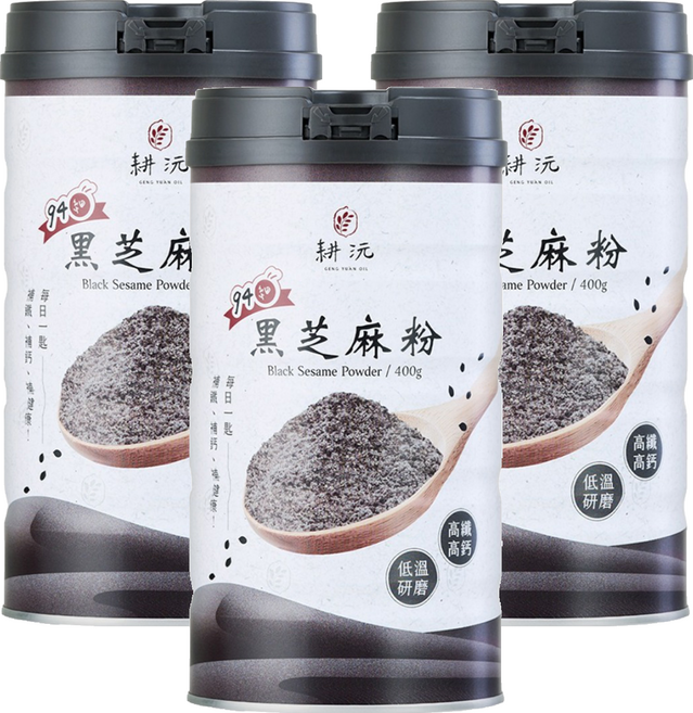 GENG YUAN 耕沅 94細高鈣黑芝麻粉, 400g, 3個