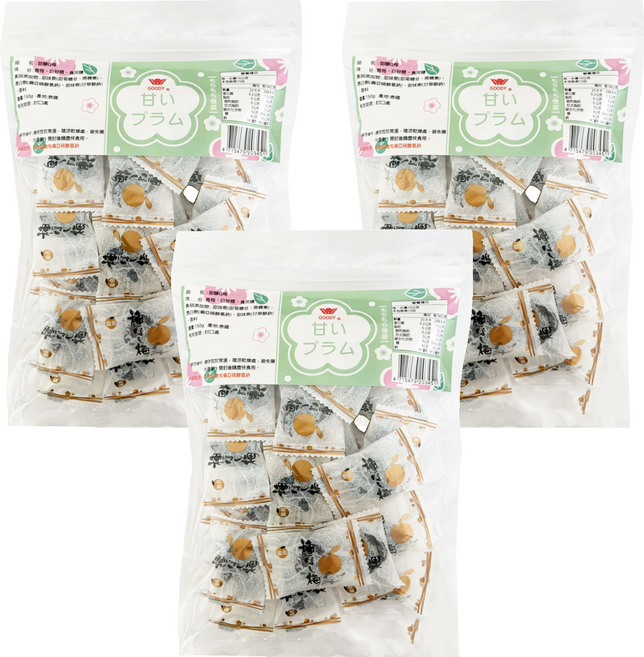 泰國 GOODY 甜釀Q梅, 3個, 150g