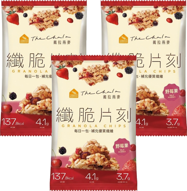 The Chala 蕎拉燕麥 纖脆片刻 野莓果, 30g, 3包