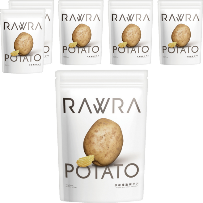 RAW 裸 原薯纖盈 裸芋片, 50g, 6個