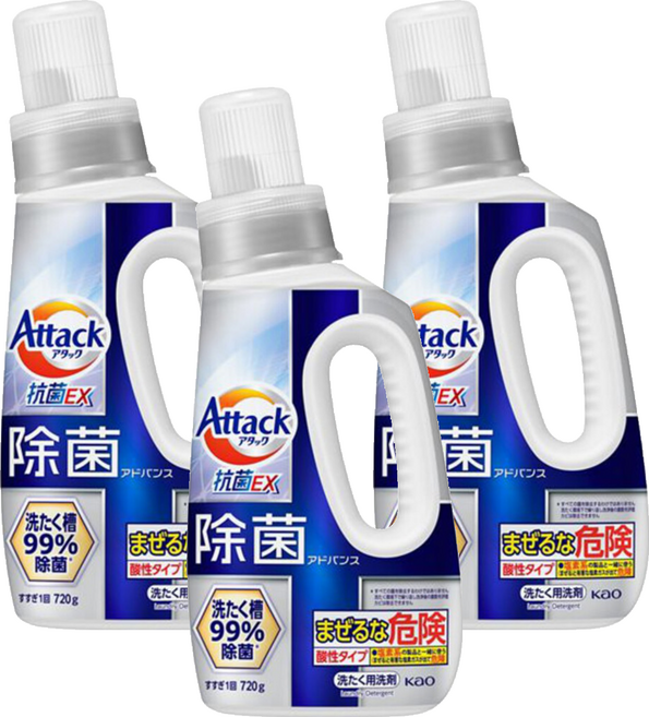 Attack 一匙靈 洗衣精 香草香, 720g, 3個
