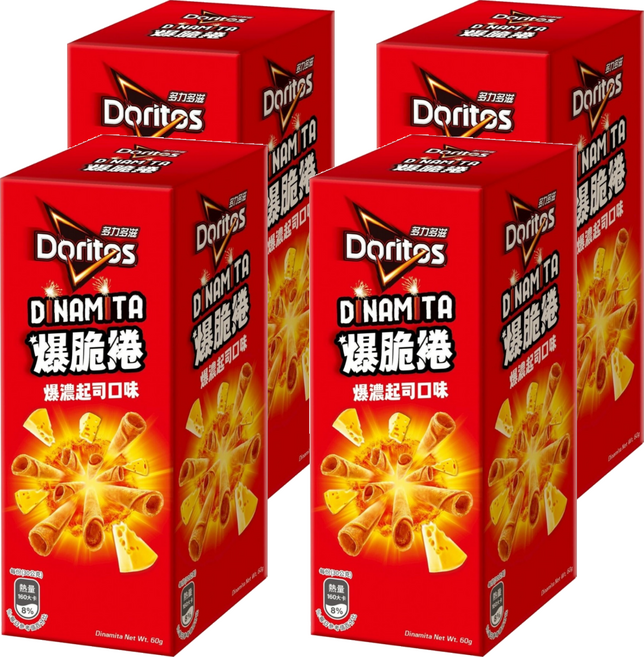 Doritos 多力多滋 爆脆捲爆濃起司口味玉米捲, 60g, 4個