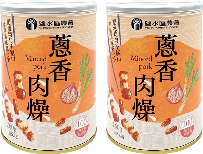 YANSHUEI FARMERS' ASSOCIATION 鹽水區農會 蔥香肉燥, 260g, 2罐