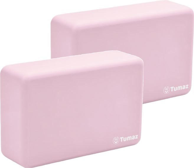 Tumaz 月熊 EVA圓角瑜珈磚 50D高密度, 櫻花粉, 2個