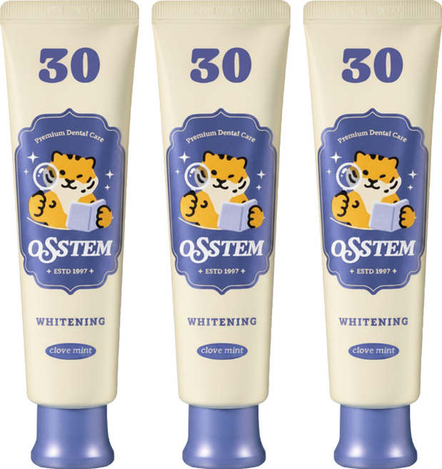 OSSTEM PHARMA 30美白牙膏, 80g, 3個