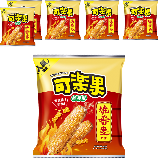 可樂果 豌豆酥 燒番麥口味, 48g, 6個