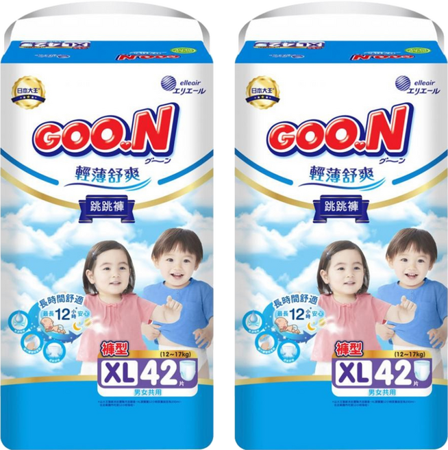 GOO.N 大王 輕薄舒爽 紙尿布 褲型 12~17kg, XL, 84片