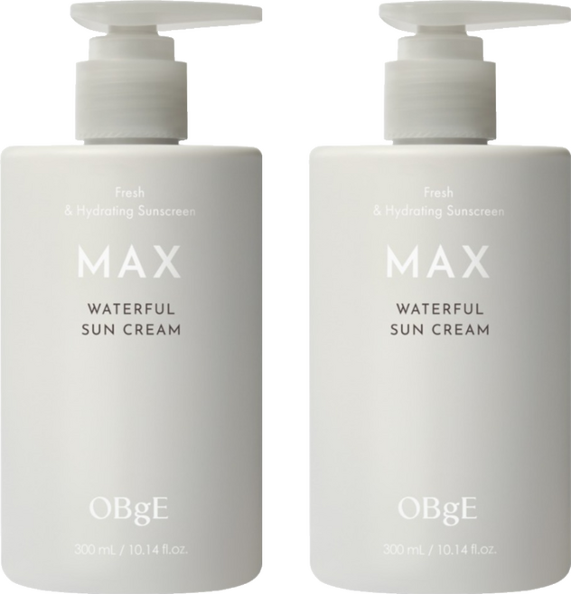 OBgE 台灣公司貨 水漾MAX清爽防曬乳, 2件, 300ml
