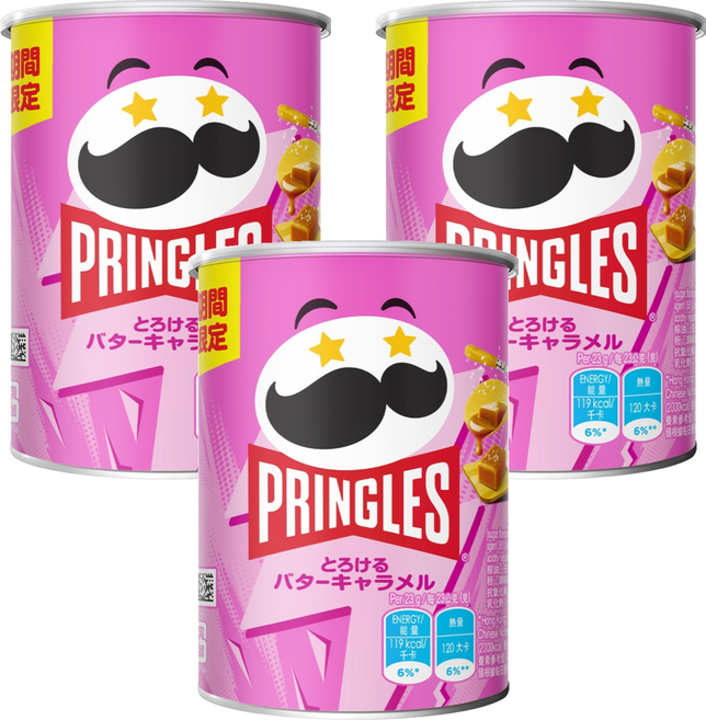 PRINGLES 品客 焦糖奶油口味洋芋片, 46g, 3罐