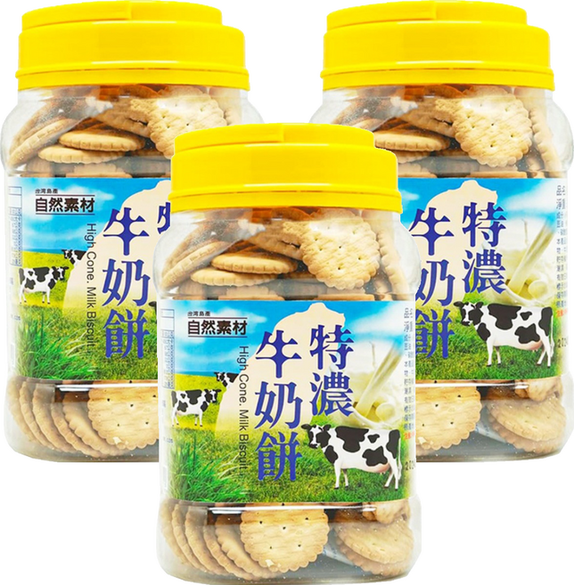 自然素材 特濃牛奶餅, 3個, 320g