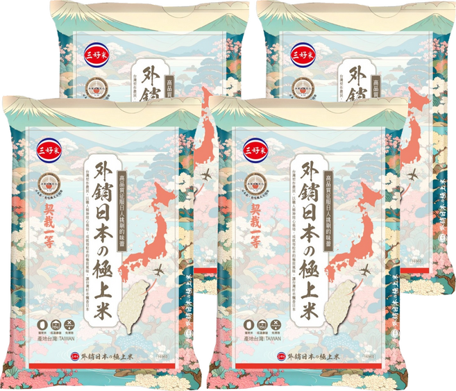 三好米 外銷日本的極上米, 2.2kg, 4個, 精選