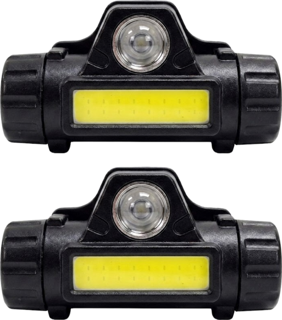 Kinyo 無段式調光超輕量頭燈 3W LED-705, 2個, 黑色