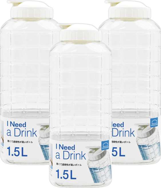 LocknLock 樂扣樂扣 PET水壺 1.5L 3個 白色
