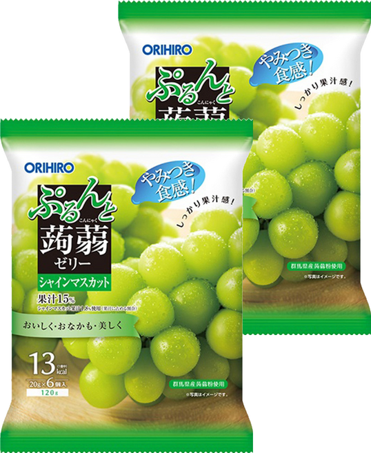 ORIHIRO 蒟蒻果凍 麝香葡萄風味, 120g, 2袋