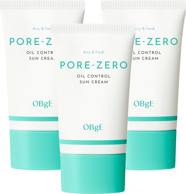 OBgE 台灣公司貨 控油清爽防曬乳, 3個, 50ml