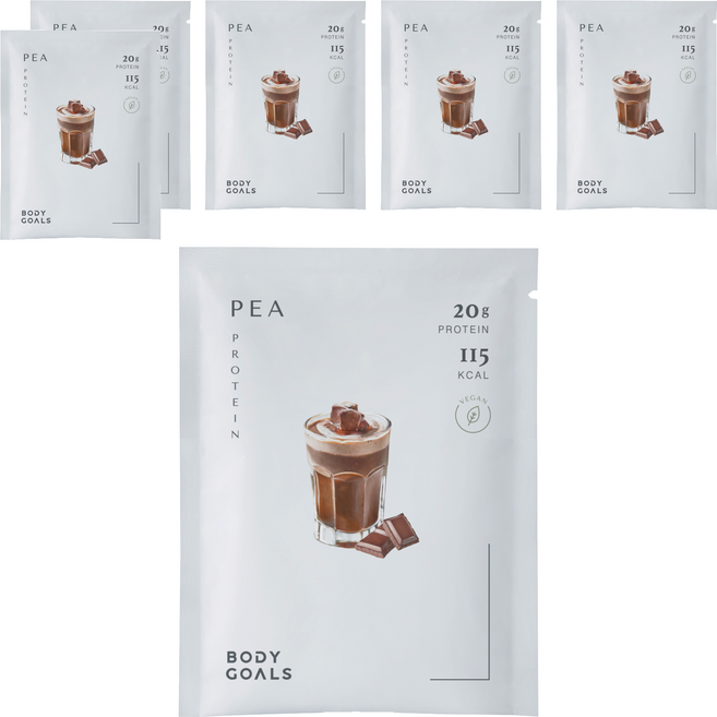 BODY GOALS 多效豌豆蛋白飲 醇黑可可, 31g, 6個