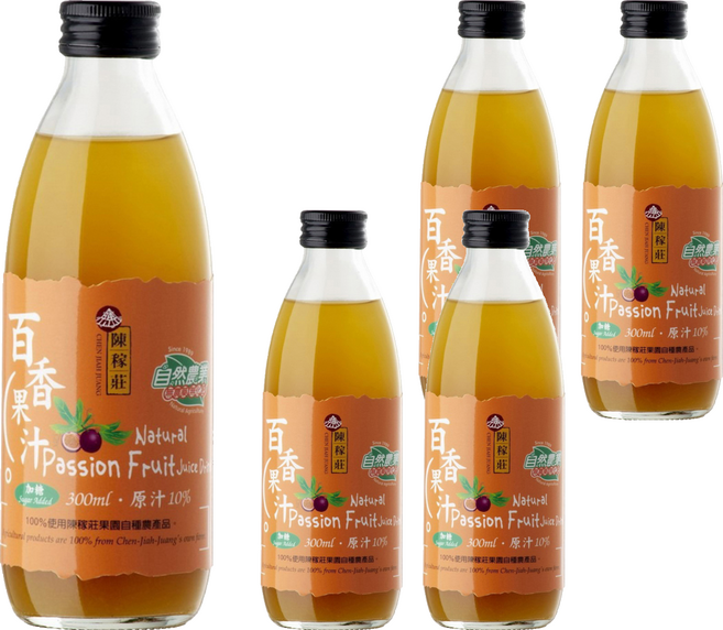陳稼莊 即飲式百香果汁 加糖 300ml, 5瓶