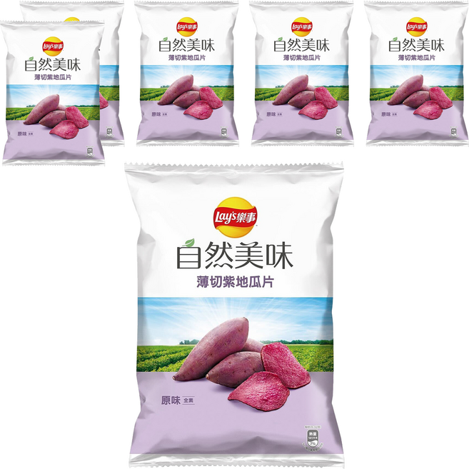 Lay's 樂事 自然美味薄切紫地瓜片 原味, 79g, 6包