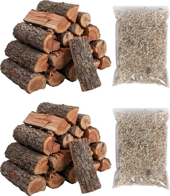 KC WOOD 嚴選老欉台灣龍眼木 附助燃木屑, 5kg, 2個