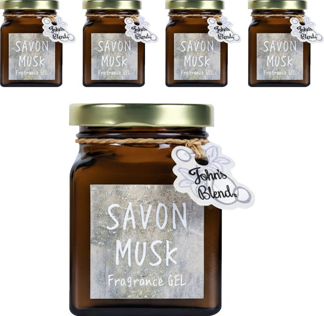 John's Blend SAVON MUSK 居家香氛膏, 麝香皂香, 135g, 5罐