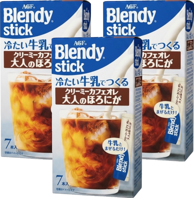 Blendy stick 牛奶微苦奶香咖啡, 6.5g, 3套, 7個裝