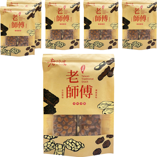 老師傅 手工花生軟糖大塊豪邁款, 6袋, 320g
