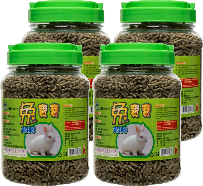 AQUAFUN 水之樂 兔寶寶飼料, 760g, 4罐