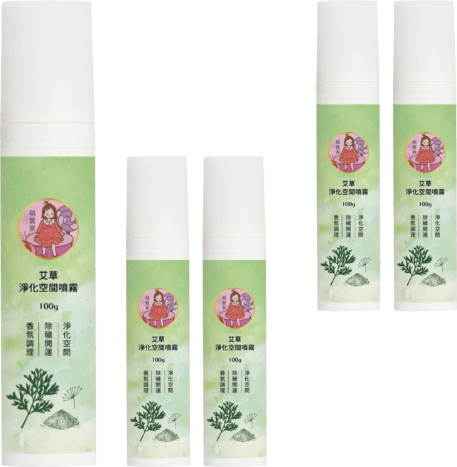 MINNA BAO 萌寶家 淨化空間噴霧, 100g, 5個, 艾草