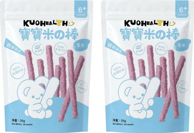 郭老師 寶寶米果棒 紫米口味, 35g, 2個, 純天然