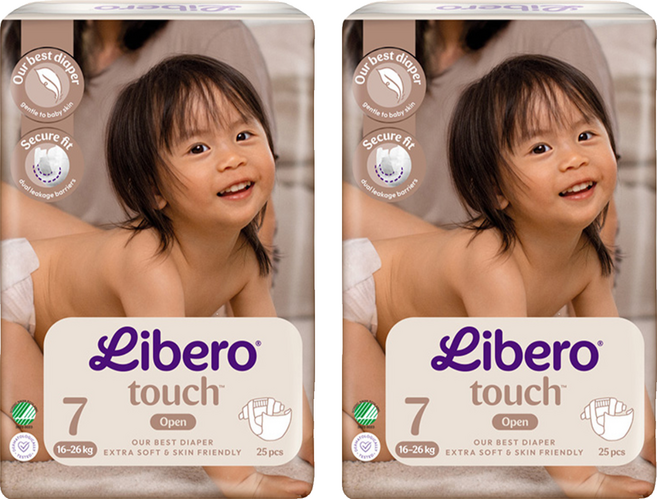 Libero 麗貝樂 嬰兒紙尿褲 touch 7號 16~26kg, 第7階段, 50片