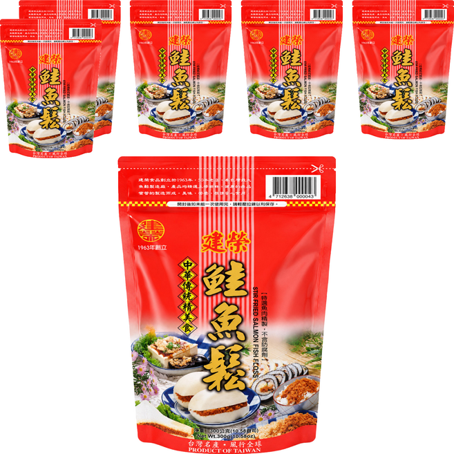建榮 鮭魚鬆, 300g, 6個