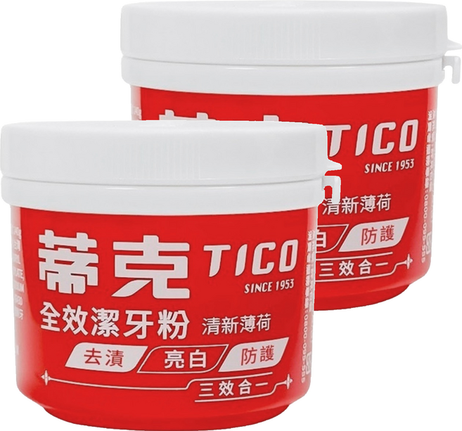 TICO 蒂克 全效潔牙粉, 140g, 2個