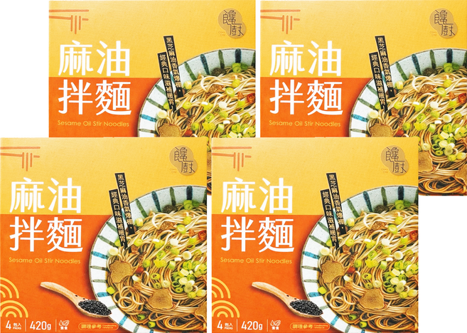 CHAN CHU 饞廚 乾拌麵 麻油口味 105g, 16包