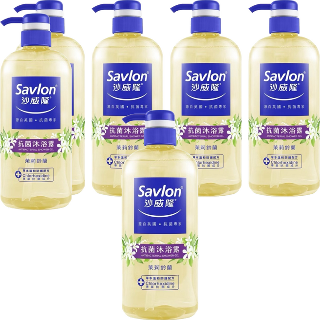 Savlon 沙威隆 抗菌沐浴露 茉莉鈴蘭, 6個, 1L