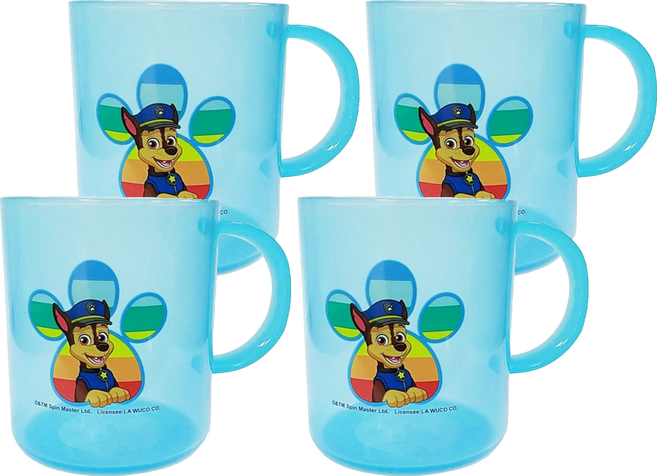 PAW PATROL 汪汪隊立大功 官方正版授權 卡通水杯 240ml 4個 藍色