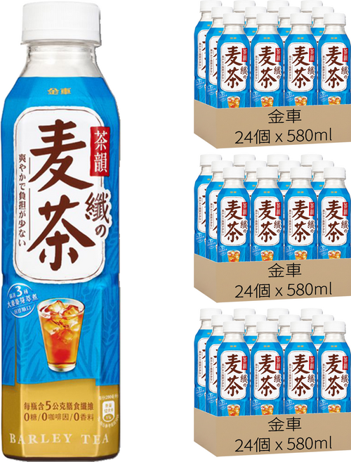 金車 茶韻 纖麥茶 無糖, 72個, 580ml
