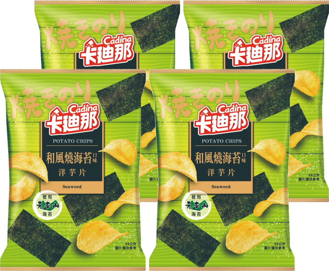 Cadina 卡迪那 洋芋片 和風燒海苔口味, 58g, 4包