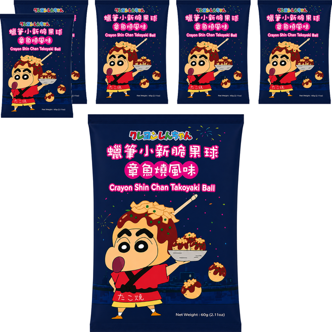 AMANDIER 雅蒙蒂 蠟筆小新脆果球 章魚燒風味, 60g, 6個