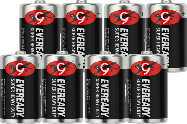 EVEREADY 永備 碳鋅電池 1號, 4套, 2個裝