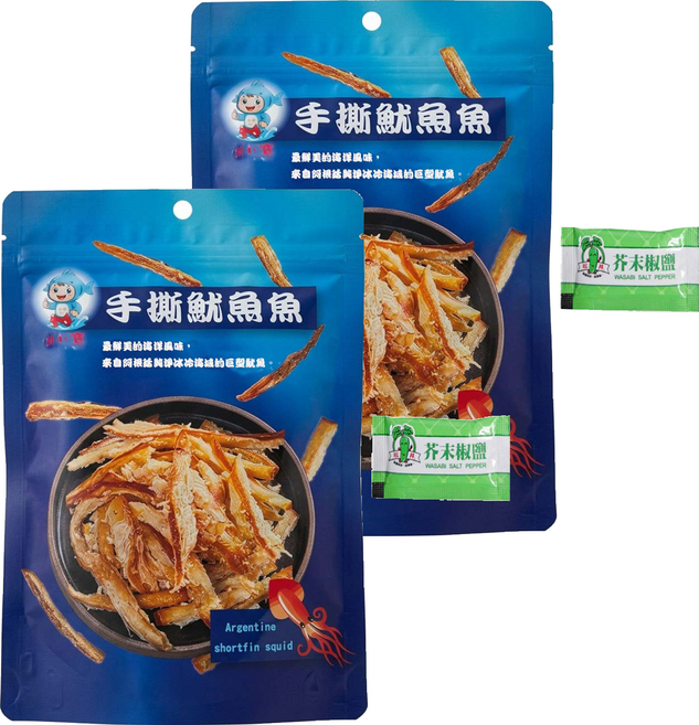Tunabao 鮪小寶 手撕魷魚條 附芥末粉包, 100g, 2個