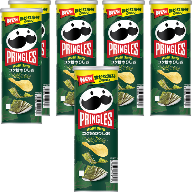 PRINGLES 品客 究極旨味海苔塩風味洋芋片, 95g, 6罐