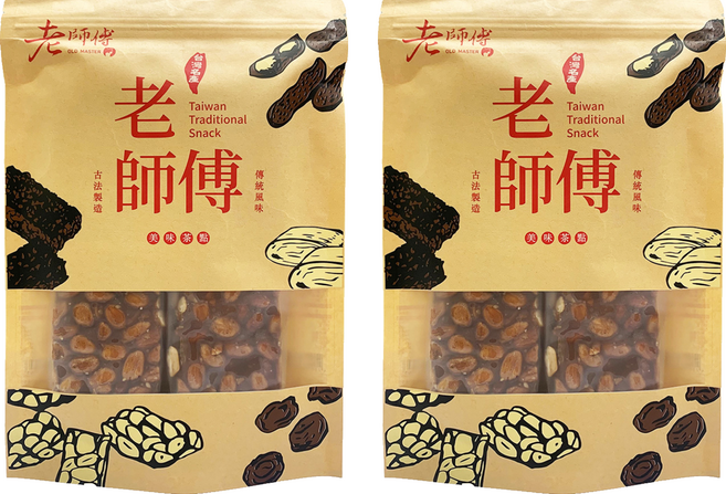 老師傅 手工花生軟糖大塊豪邁款, 2袋, 320g