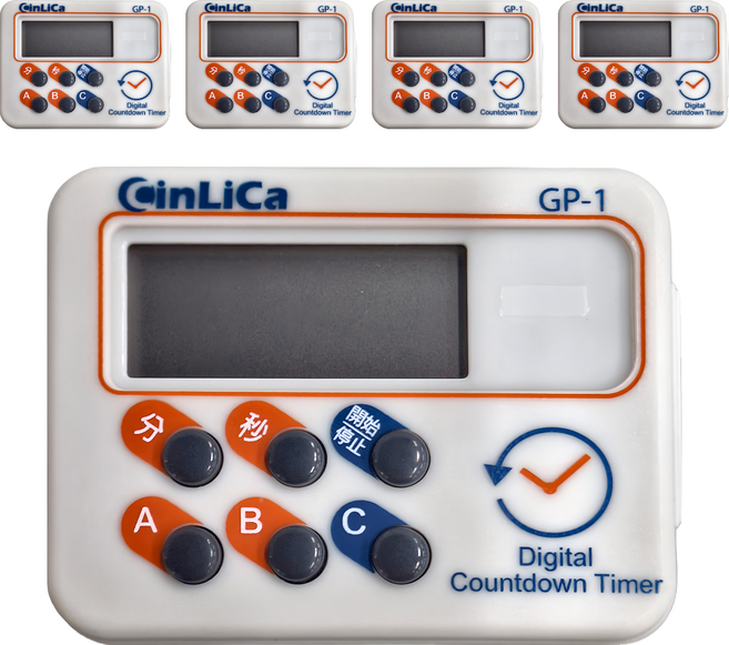 CinLiCa 大音量正倒數計時器 GP1 68 x 53 x 233.3mm 37g, 白色, 5個